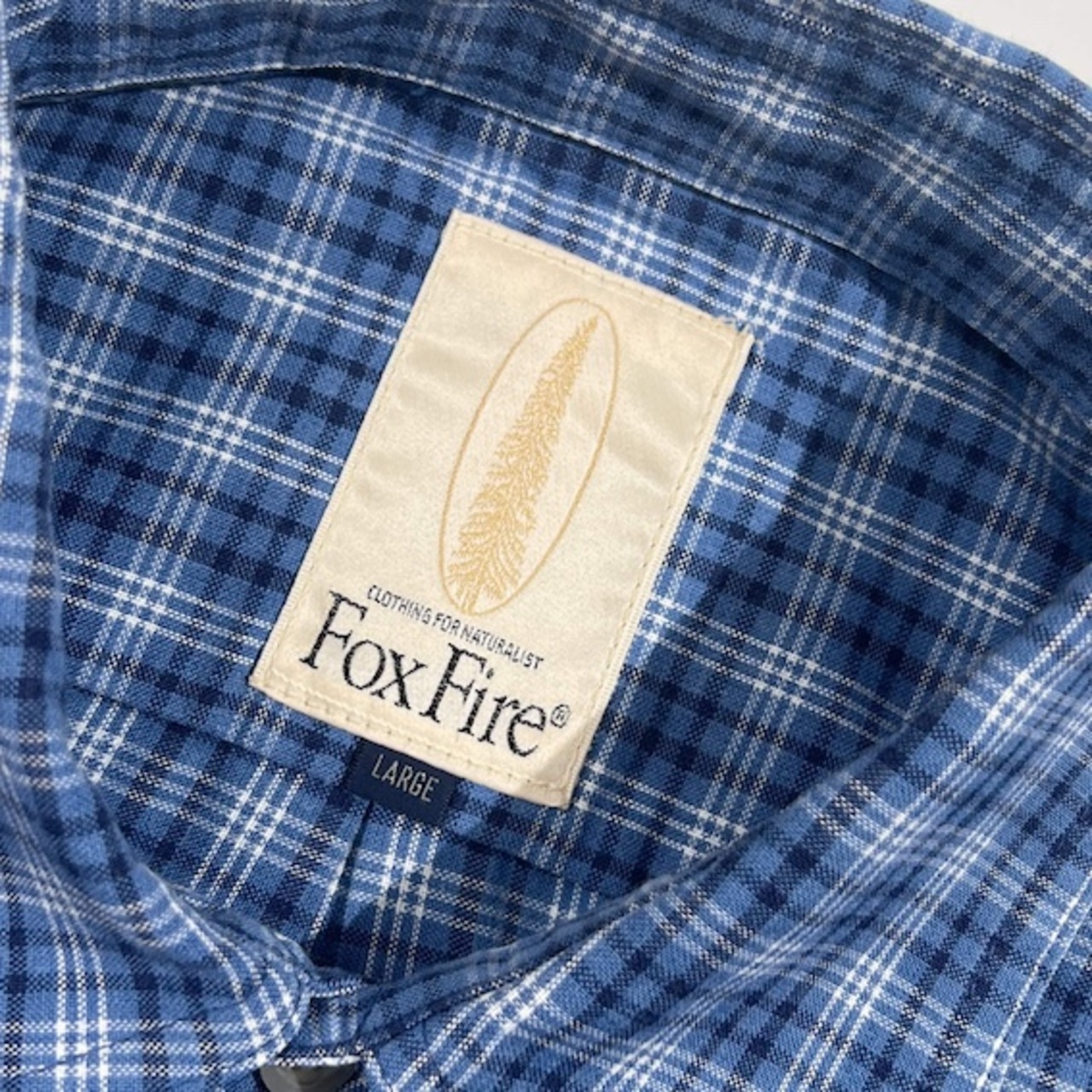 Foxfire フォックスファイヤーチェック柄 長袖 ワークシャツ L/ブルー系 メンズ アウトドア 吸汗速乾