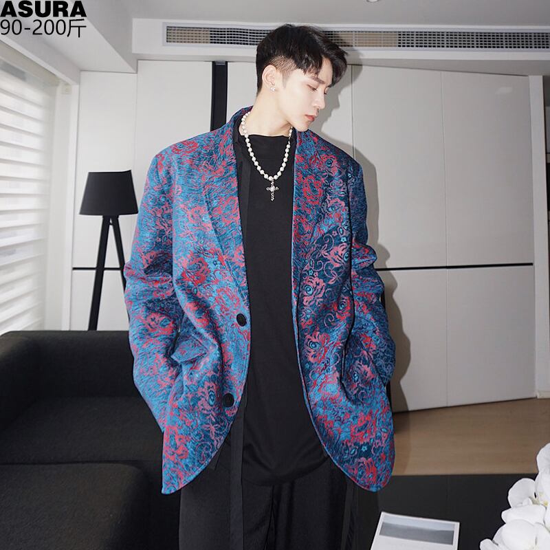 スタンダードジャケット ルーズオータム レトロ 大きめサイズ 秋物 ASURAプラスサイズメンズ90418153346