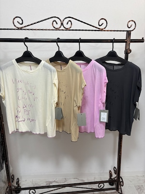 手書きロゴ風　フレンチスリーブトップス　61040