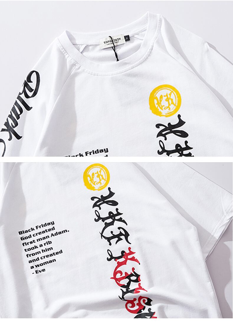 全2色 Tシャツ カットソー プリント カジュアル ストリート 