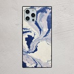 受注生産 iPhoneケース ブルーインクの流線アート｜抽象柄 PABS087A