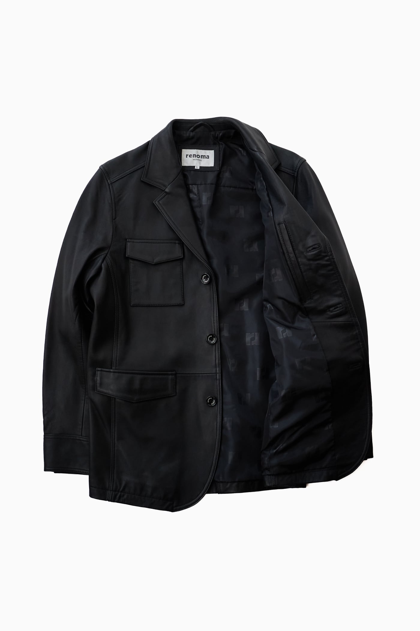 良品 Safari homme ラムレザー テーラードジャケット ブラック 本革 Safari 本革 テーラードジャケット メンズ サファリ SF02 レザー