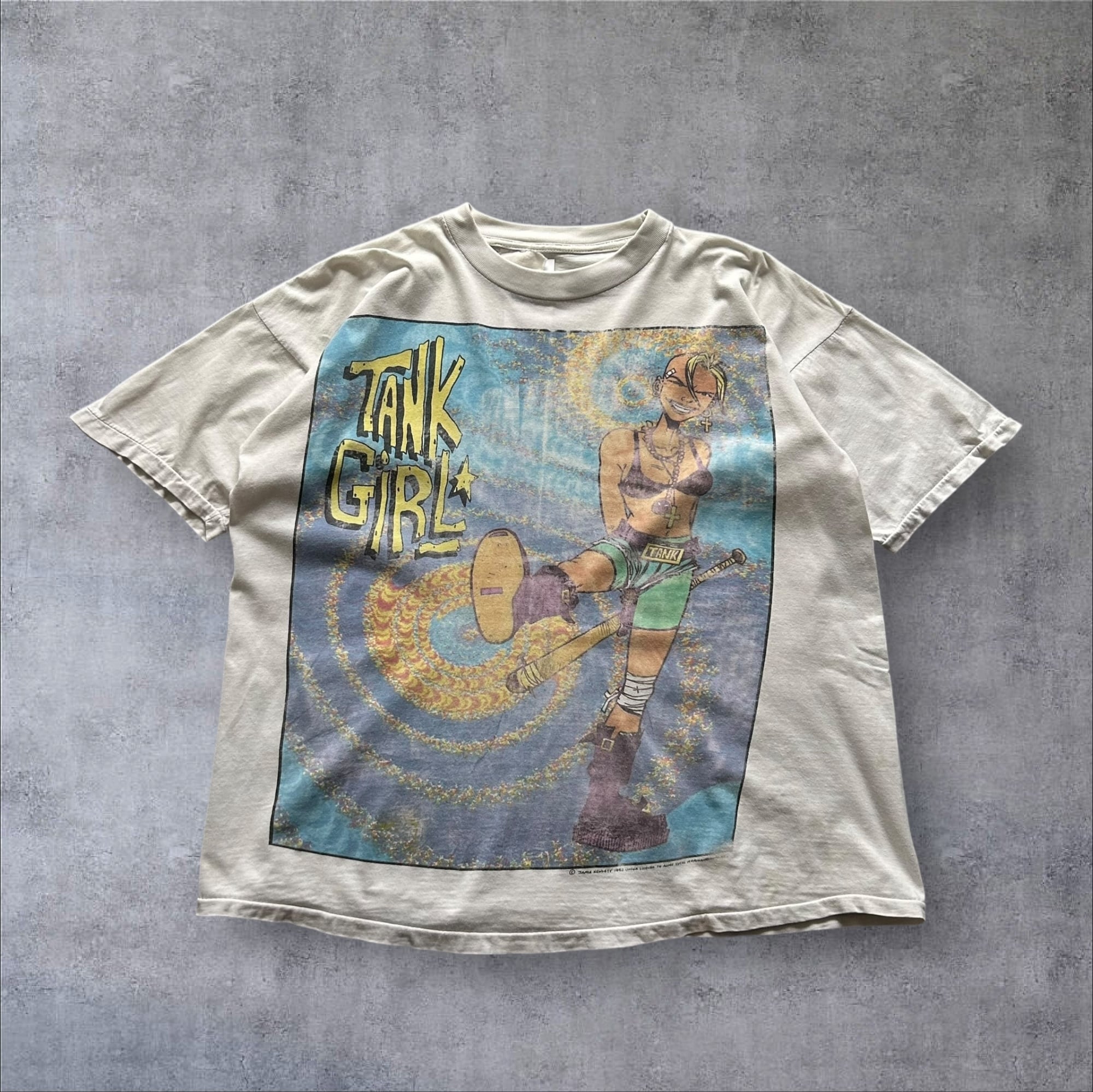 Special!! 1990s TANK GIRL "Fractal Art Comic Design" T-shirt By ACME