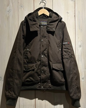 【a.k.a.C.a.k.a vintage】“WOOLRICH” Detachable Hoodie Gimmick Brown Color Loose Flight Jacket