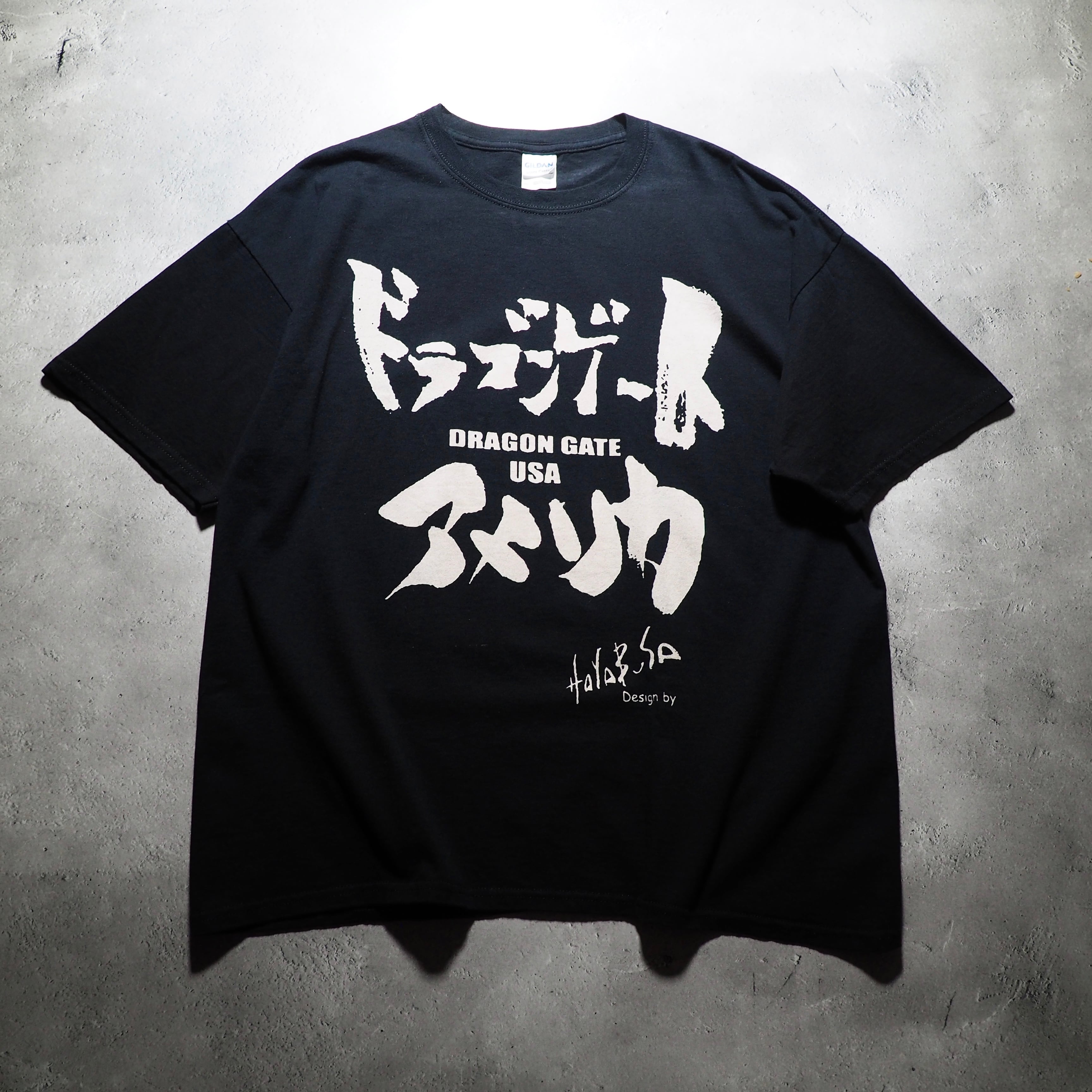 ”ドラゴンゲートアメリカ-Dragon gate usa ” Graphic printed Black loose Tee