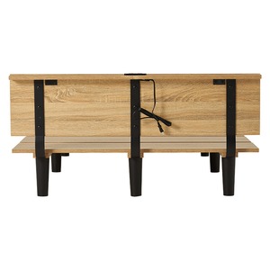 シンプル木目のセミダブルベッド マットレス付き