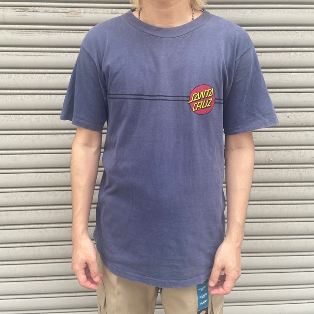 90s USA サンタクルーズ クラシックドット スケートTシャツ フェード L