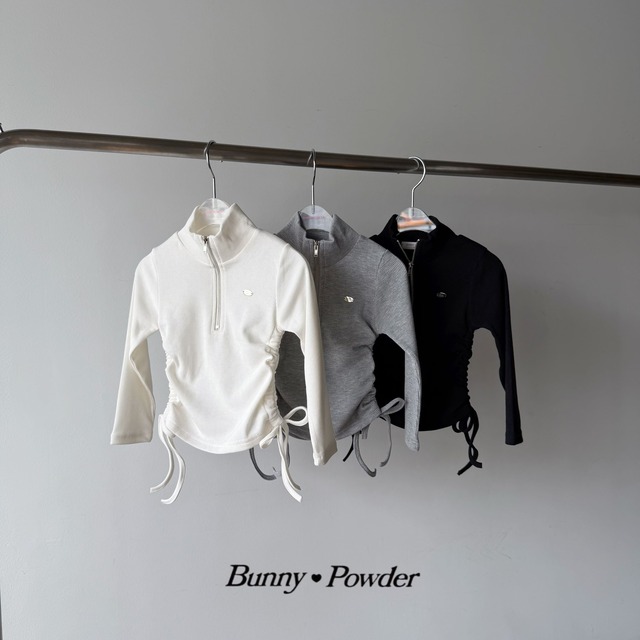 junior｜half zip shirring tops