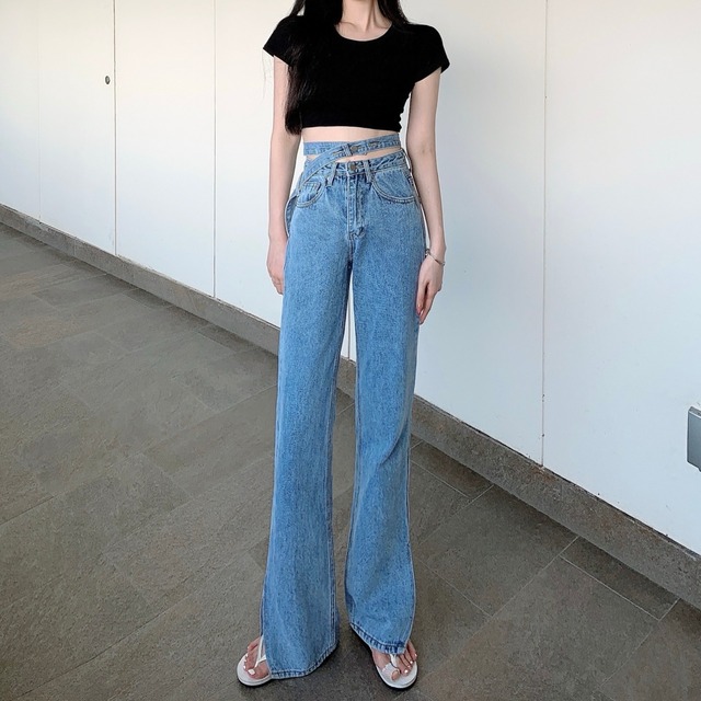 サマー薄手ルーズジーンズ ハイウェストカジュアルパンツ 夏物 YY-ファッション94967108613