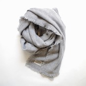 MAISON CARRÉE CASHMERE Fringe STOLE "MIX GRAY"