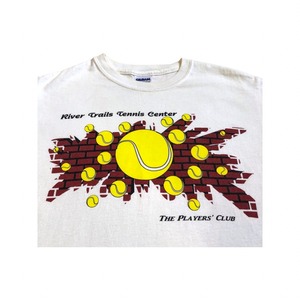 Tennis ball print white T-shirts
