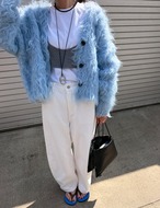 【新作5％OFF・3日間】Shaggy Volume Cardigan(Blue)_7colors