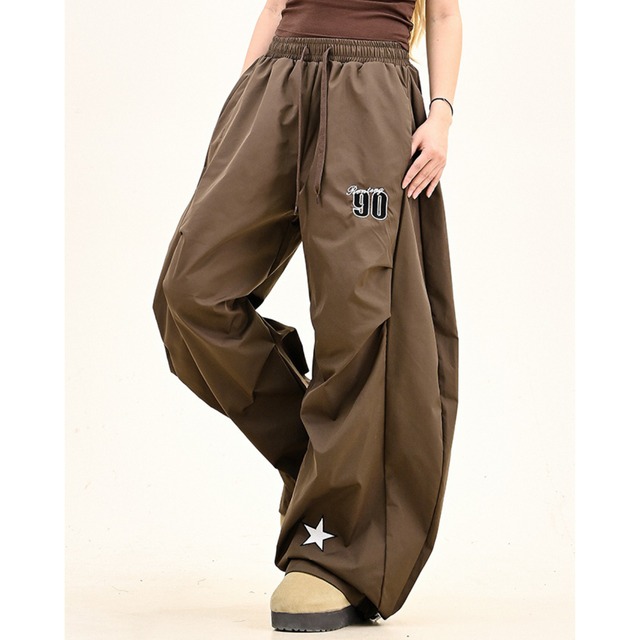 star number point wide leg pants　スターナンバーポイントワイドレッグパンツ　J0656