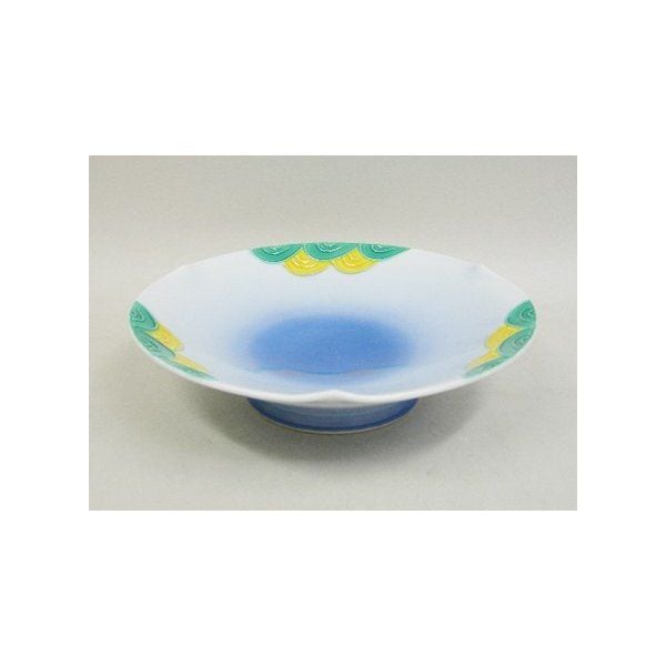 送料無料】有田焼 8寸渕付大胴花瓶 木甲菊絵（木箱付） 18-029