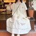 【2点セット】刺繍セーラー襟ブラウス+フレアスカート ・12016