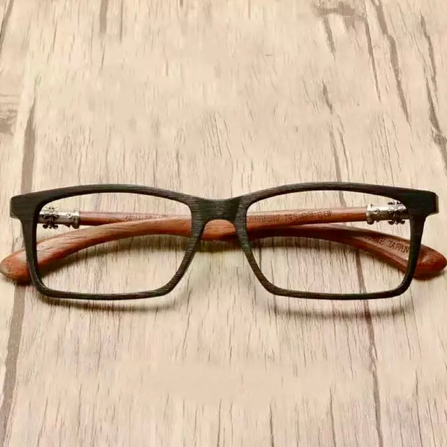 【TR0285】Wooden Square Clever Glasses（木製テンプルのスクエアメガネ）