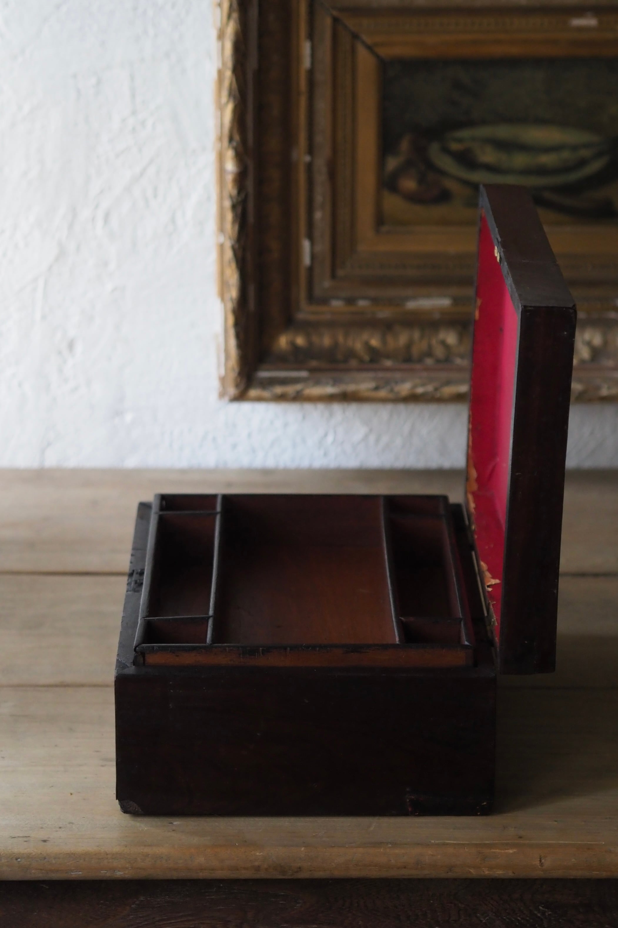 マホガニー製の仕舞い木箱-antique mahogany box | アンティーク