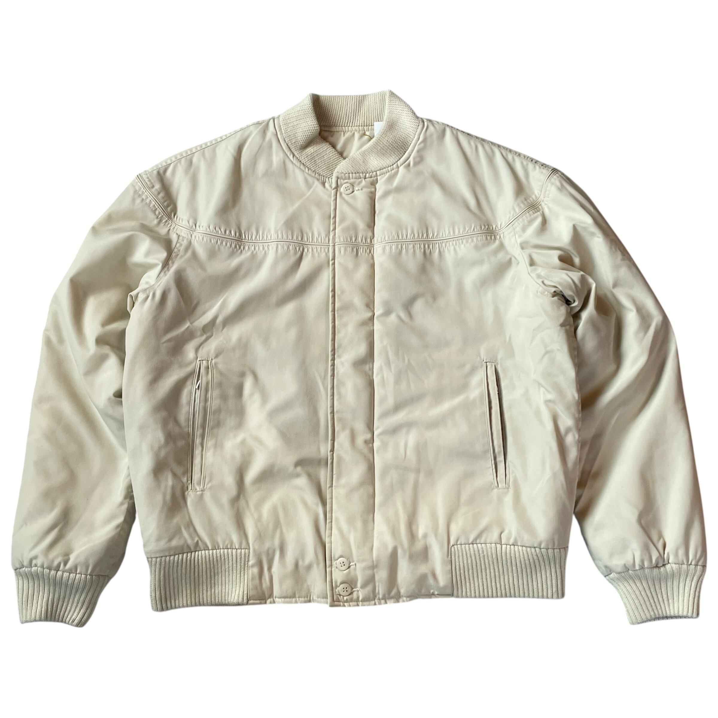 80s Derby of san francisco "IVORY" quilting cup shoulder jacket