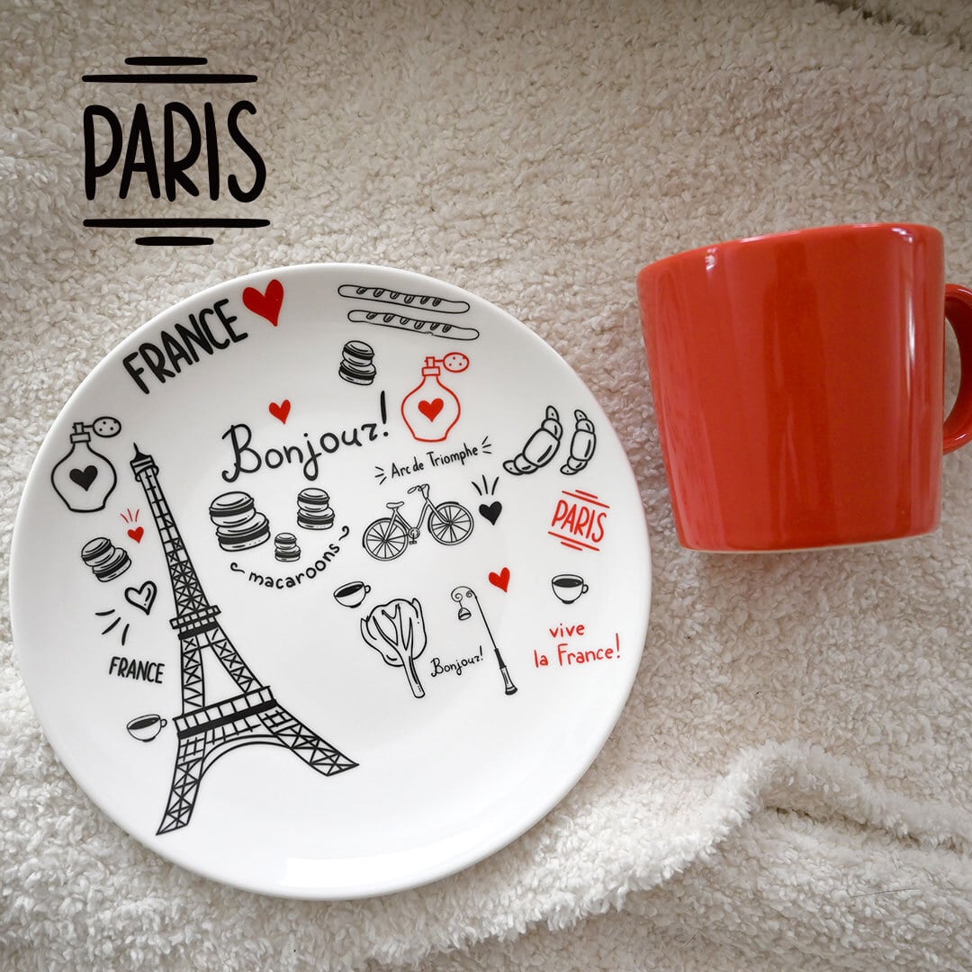 set割引】2枚セット パリ・イタリア転写紙（ポーセリンアート ITALIA