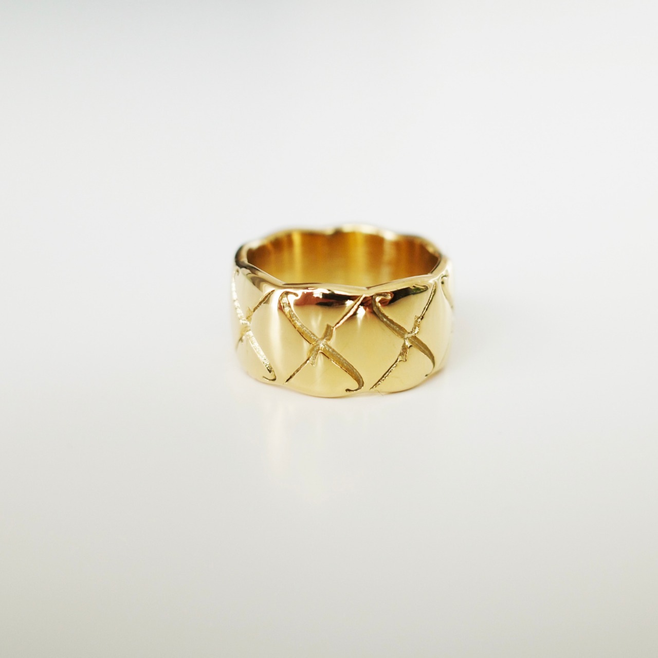 FJewelryProducts | Stainless f Crash Ring【GOLD】 | 金属アレルギー対応 リング 【f-r-004gd】