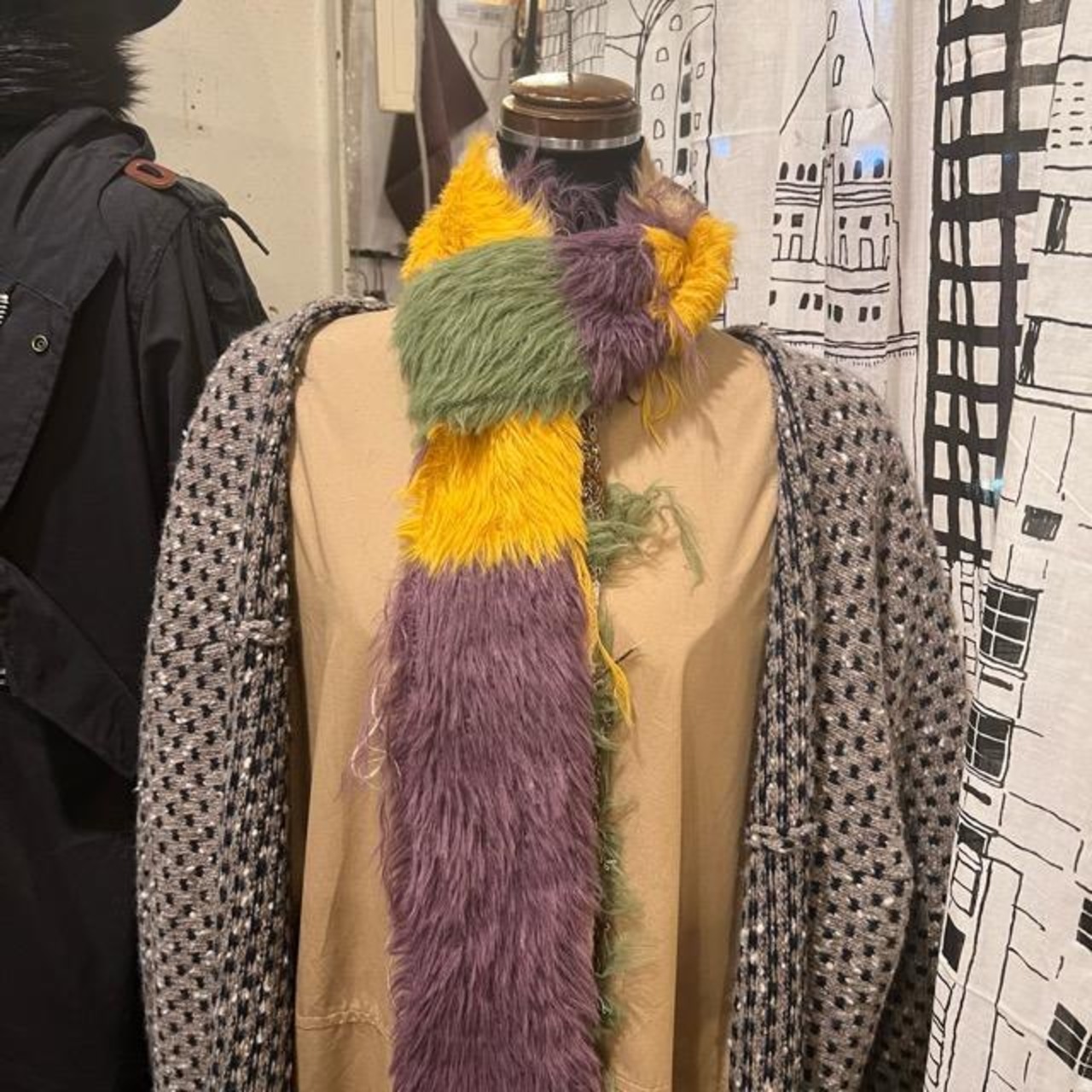 TOPANGA Accessory Fur & Knitted Slim Muffler (2 Colors)