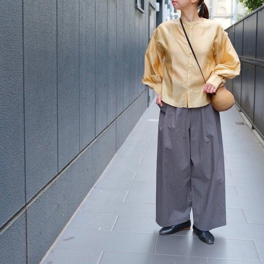 WONDER FULL LIFE(ワンダフルライフ) TUCK WIDE PANTS charcoal gray