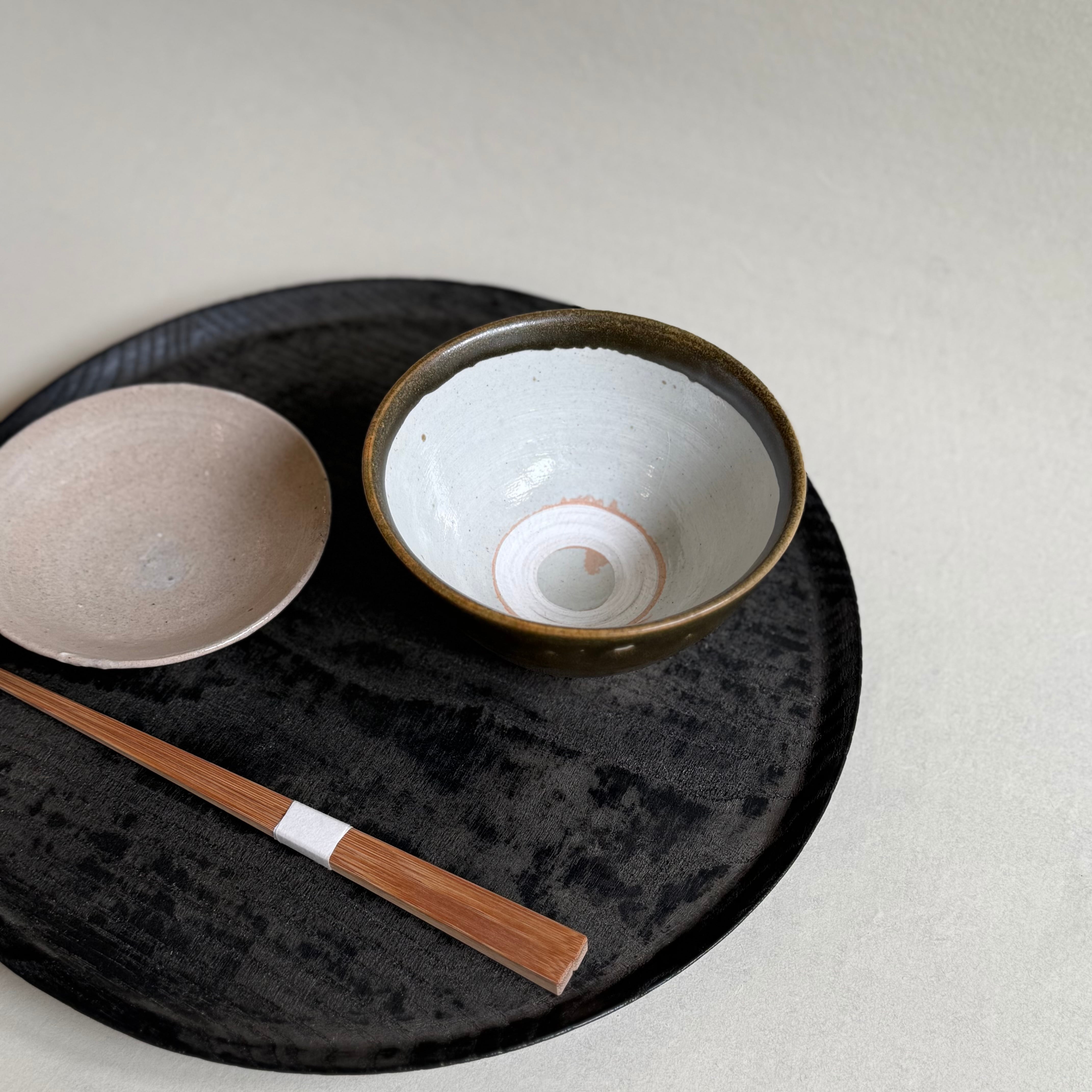 ゆー　清水気功セット 清水善行 黒釉掛け分け碗 | gallery 一白