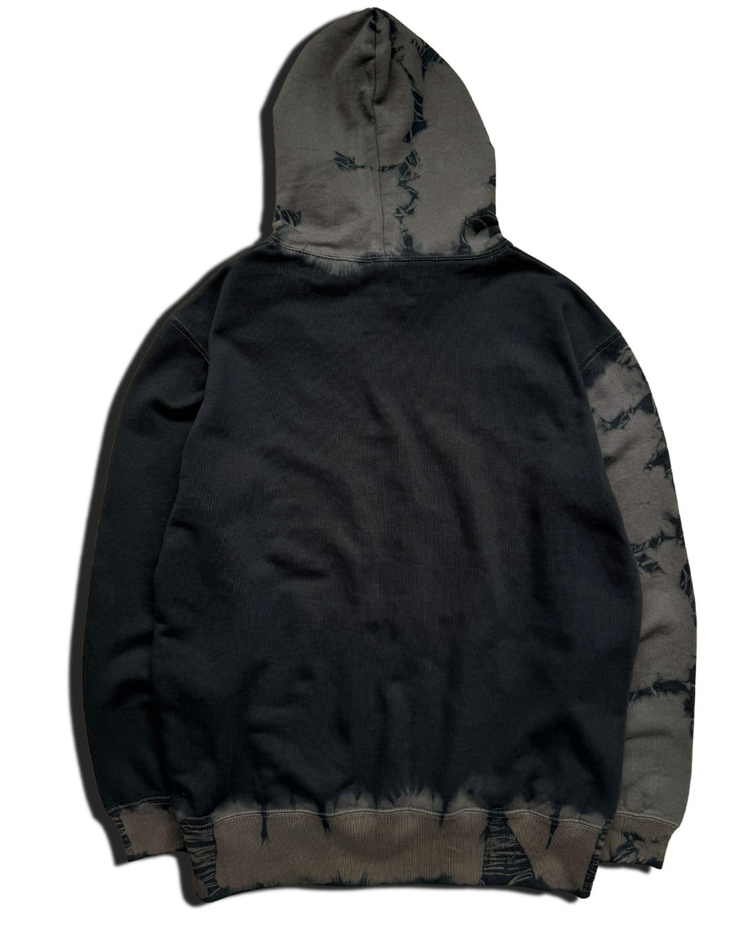 数量限定販売】黒染めタイダイスウェットプルオーバーパーカー 黒豆茶