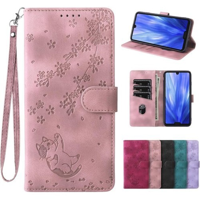 laddutoi AQUOS R3 ケース手帳型 カード収納 アクオス R3 財布型 カバー スタンド機能 シャープ R3 ケース 手帳型 高級PUレザー 上質な手触り 擦り傷防止 SH-04L SHV44 スマホケース 耐摩擦 全面保護ドコモ/ SHV44 au/SoftBank カバー 808SH 全対応 6.2インチ-ピンク 2304