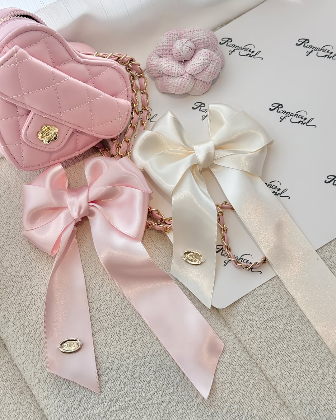 スウィートサテンリボンヘアピンブローチ(2 colors) 2505022