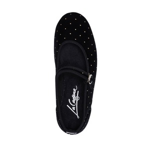 ＜LA CADENA＞Adult JAPONESA VELOUR GOLD DOT ONE STRAP (BLKxGOLD DOT)