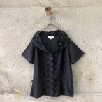 black lace short sleeve blouse