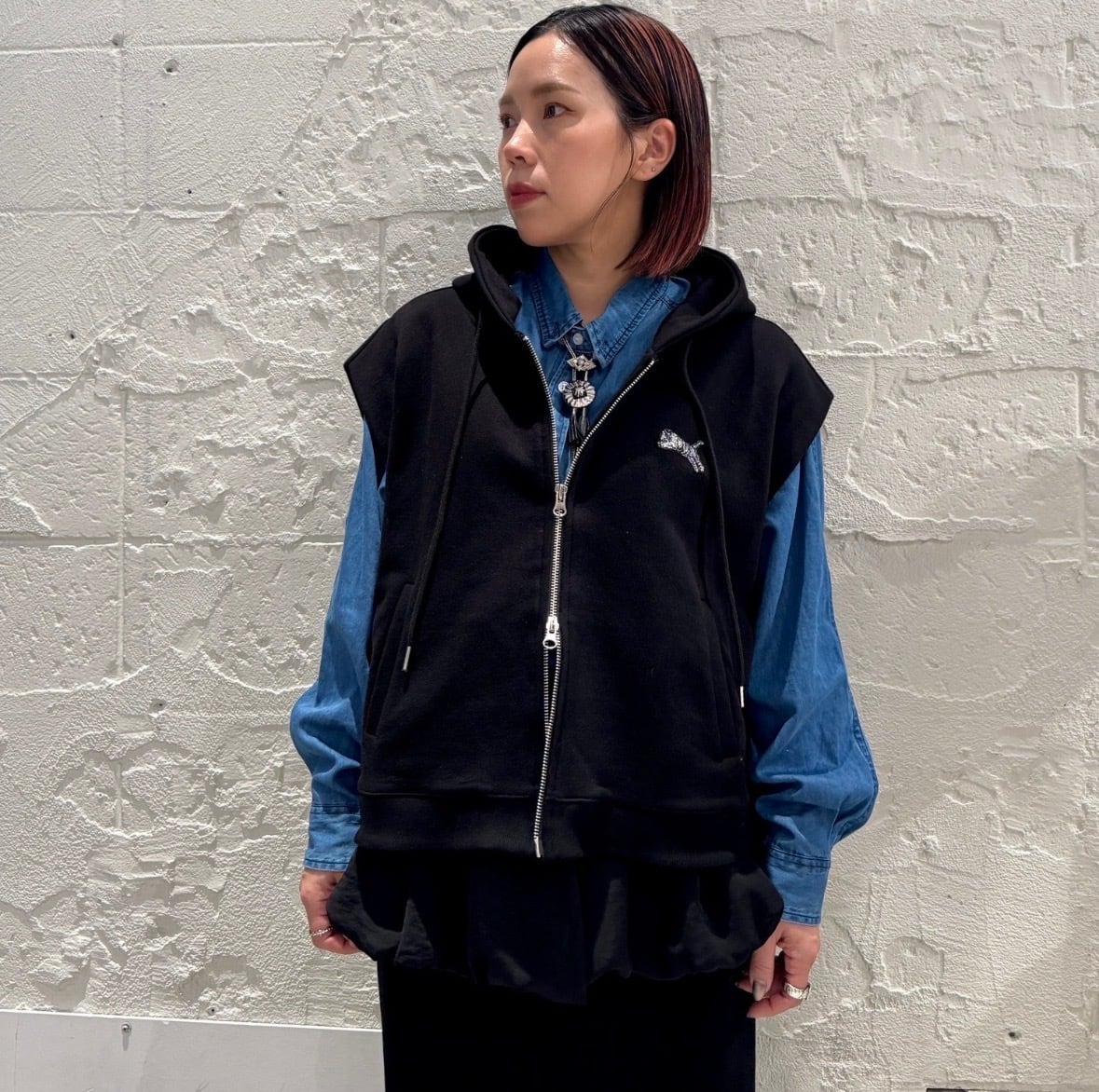 ✨26ss新品✨TRANOI トラノイ ボンディングジップアップフーディブラック TRANOI.offical STORE