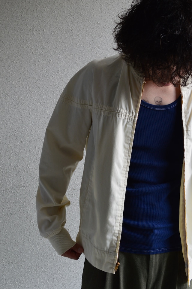Sears 1970's Derby Jacket Ivory Light Cotton Cloth TALON Zipper  シアーズ 70s ダービージャケット 棒タロン