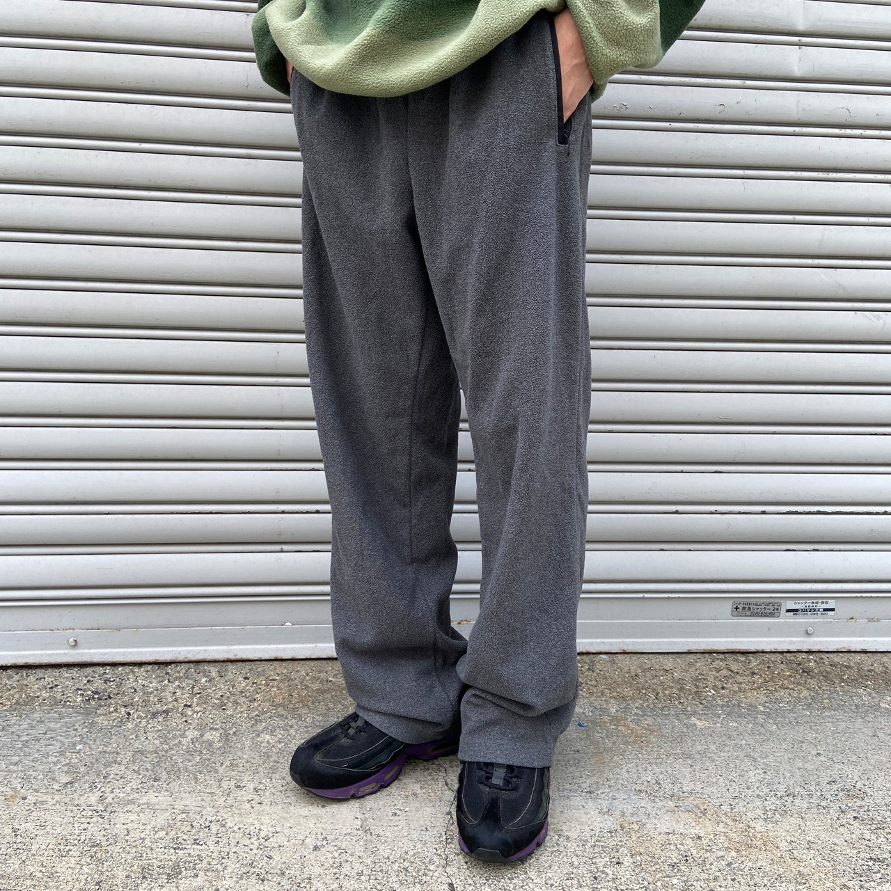 00s GAP フリースイージーパンツ グレー L ルーズストレート