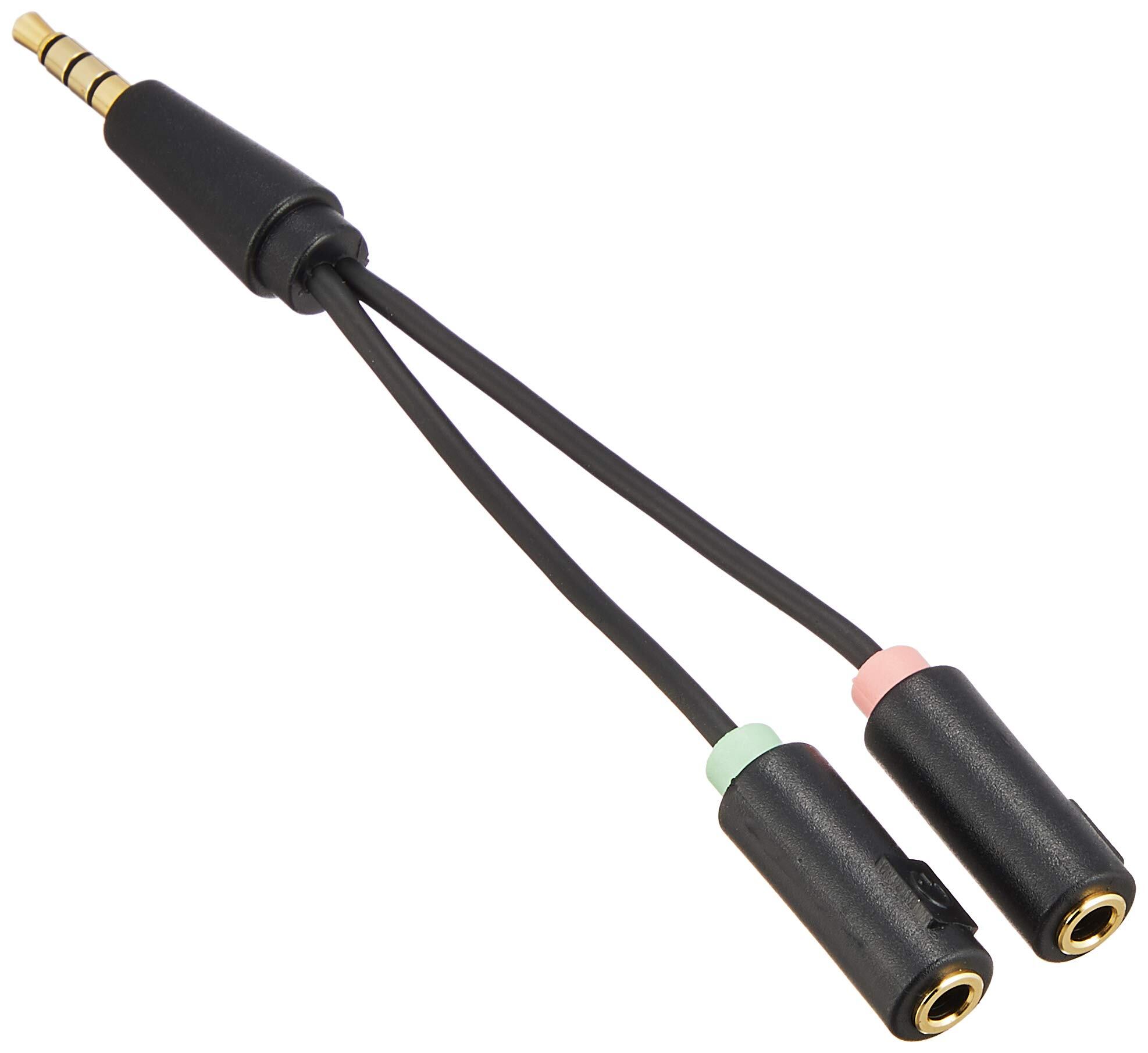 【特価処分】エレコム オーディオ変換ケーブル (3極メス×2-4極オス) 3.5mm【ヘッドセットをPCで使用するための変換ケーブル】 AV-35AD02BK