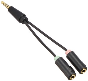 【特価処分】エレコム オーディオ変換ケーブル (3極メス×2-4極オス) 3.5mm【ヘッドセットをPCで使用するための変換ケーブル】 AV-35AD02BK