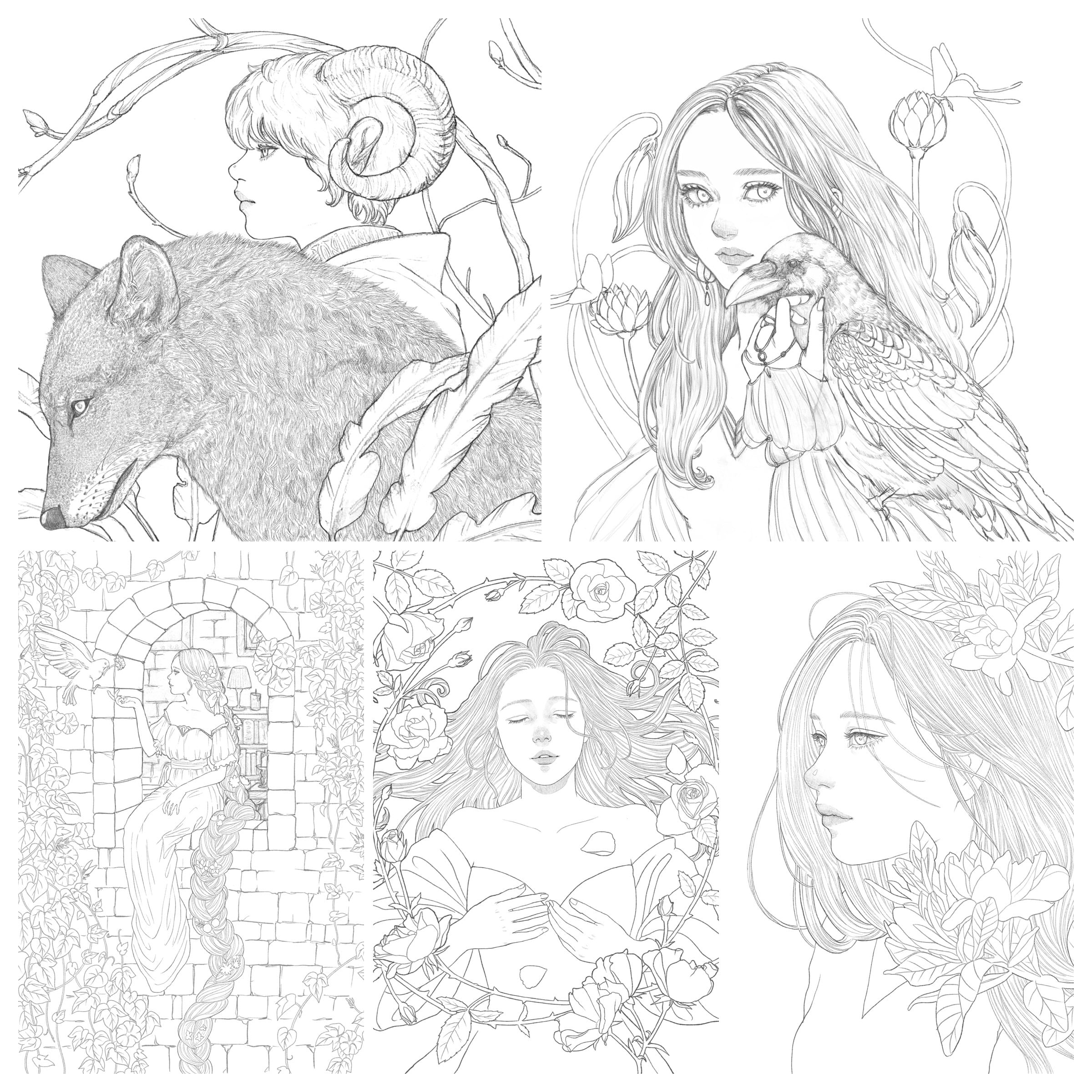 大人の塗り絵【その花の咲く場所】(水彩用)10柄 | アトリエかなみ