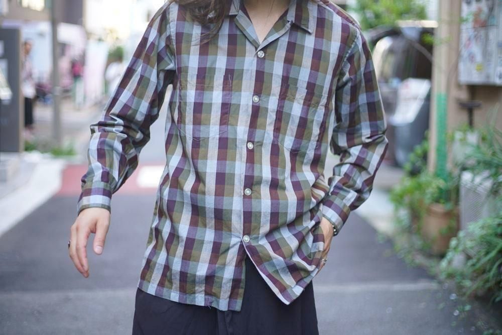 Alkinson] Vintage open collar cotton shirt [1960s-] Vintage Open