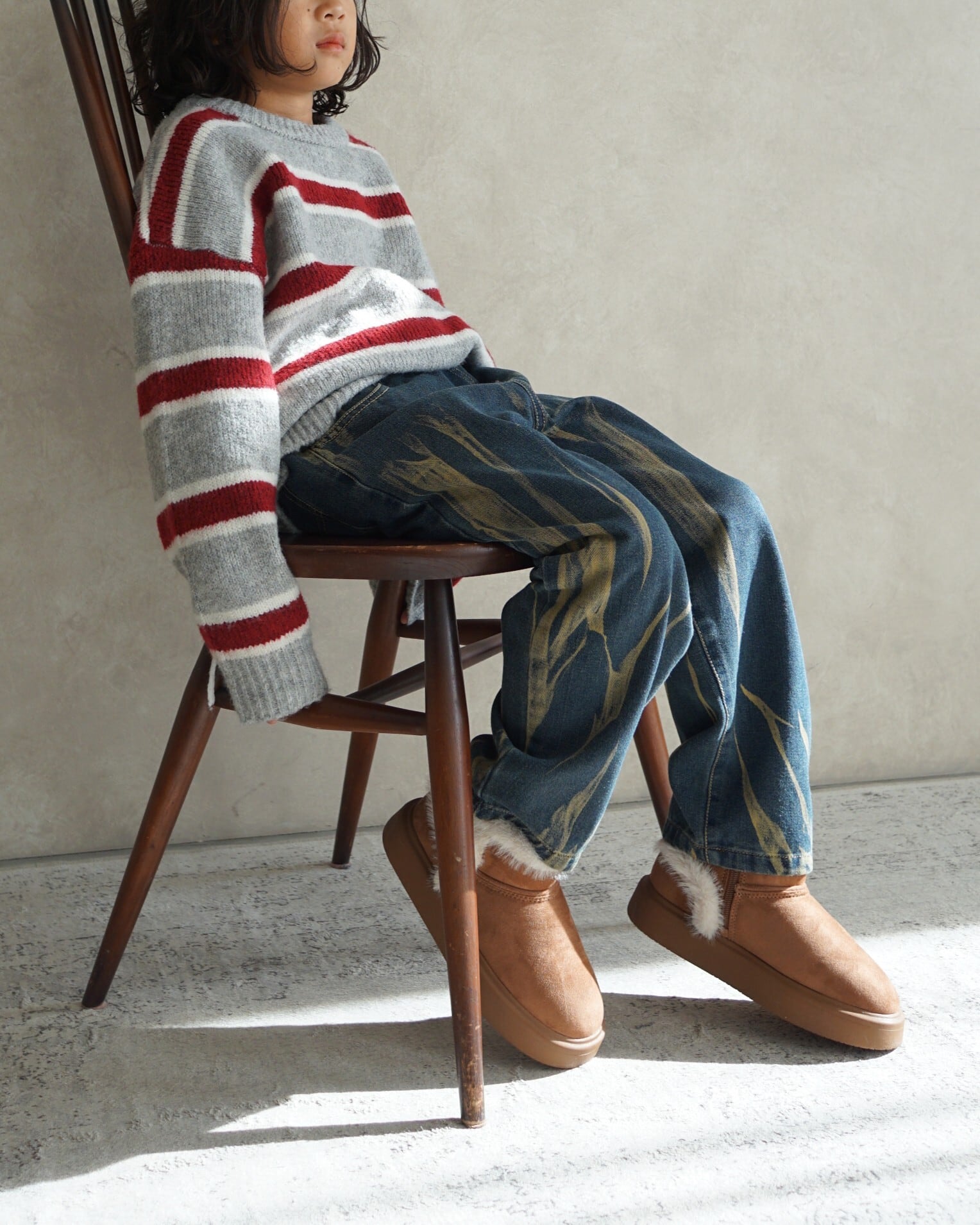 Brush Stroke Denim Pants