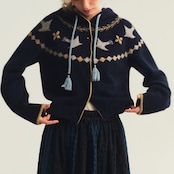 星をまとうタッセル付きニットフーディー 《P0310》