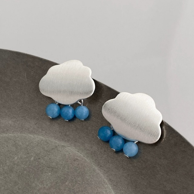 Cloud Raindrop Pierced Earrings 01479