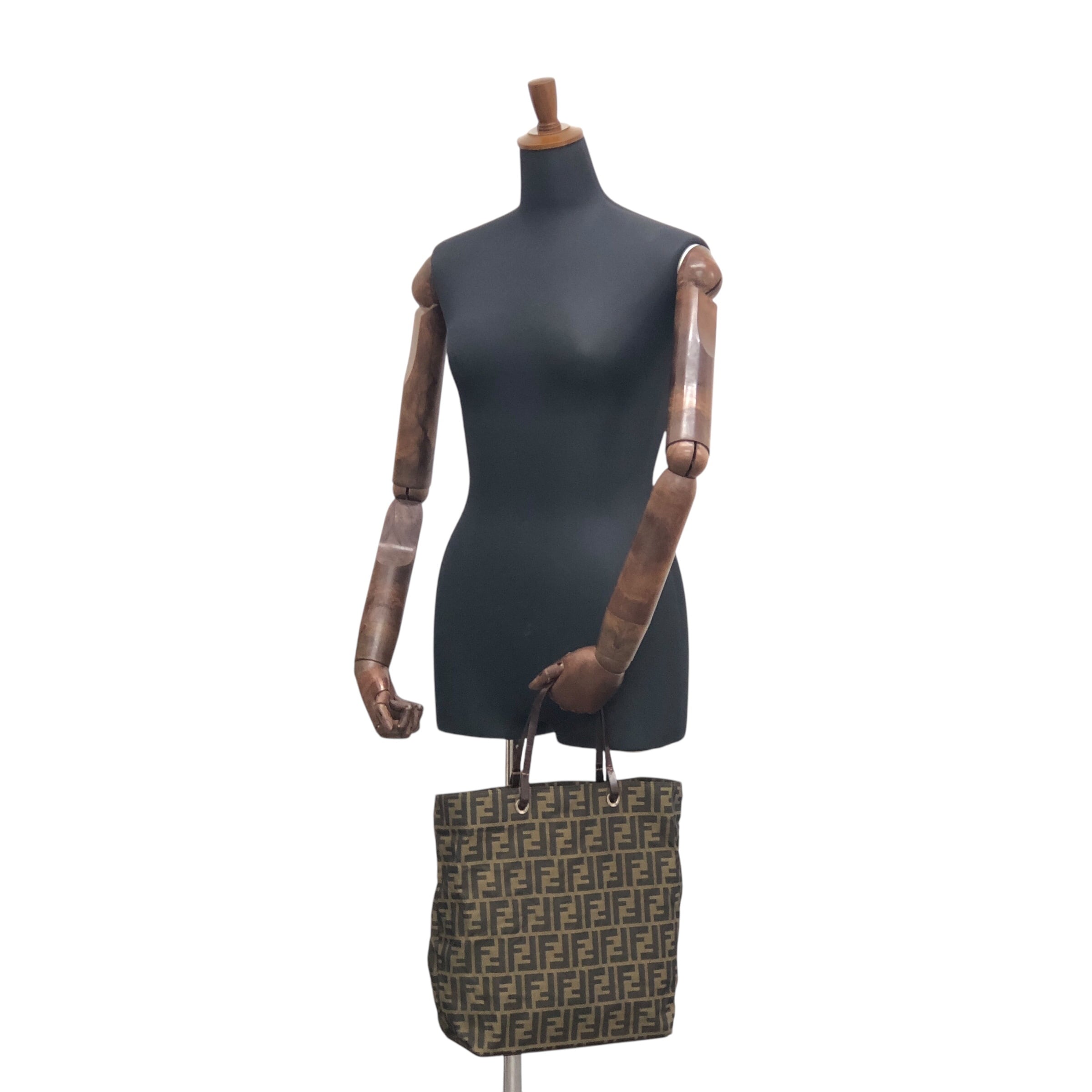 FENDI フェンディ ズッカ トートバッグ ブラウン ジャガード vintage