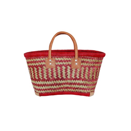 【かごバッグ】S パニエS Red x Natural /マルシェバッグ