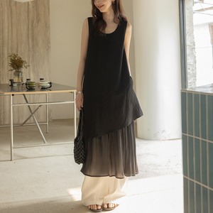 layered nosleeve onepiece　k-0177