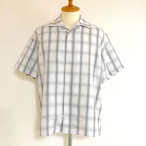 Check Open Collar Shirts　White