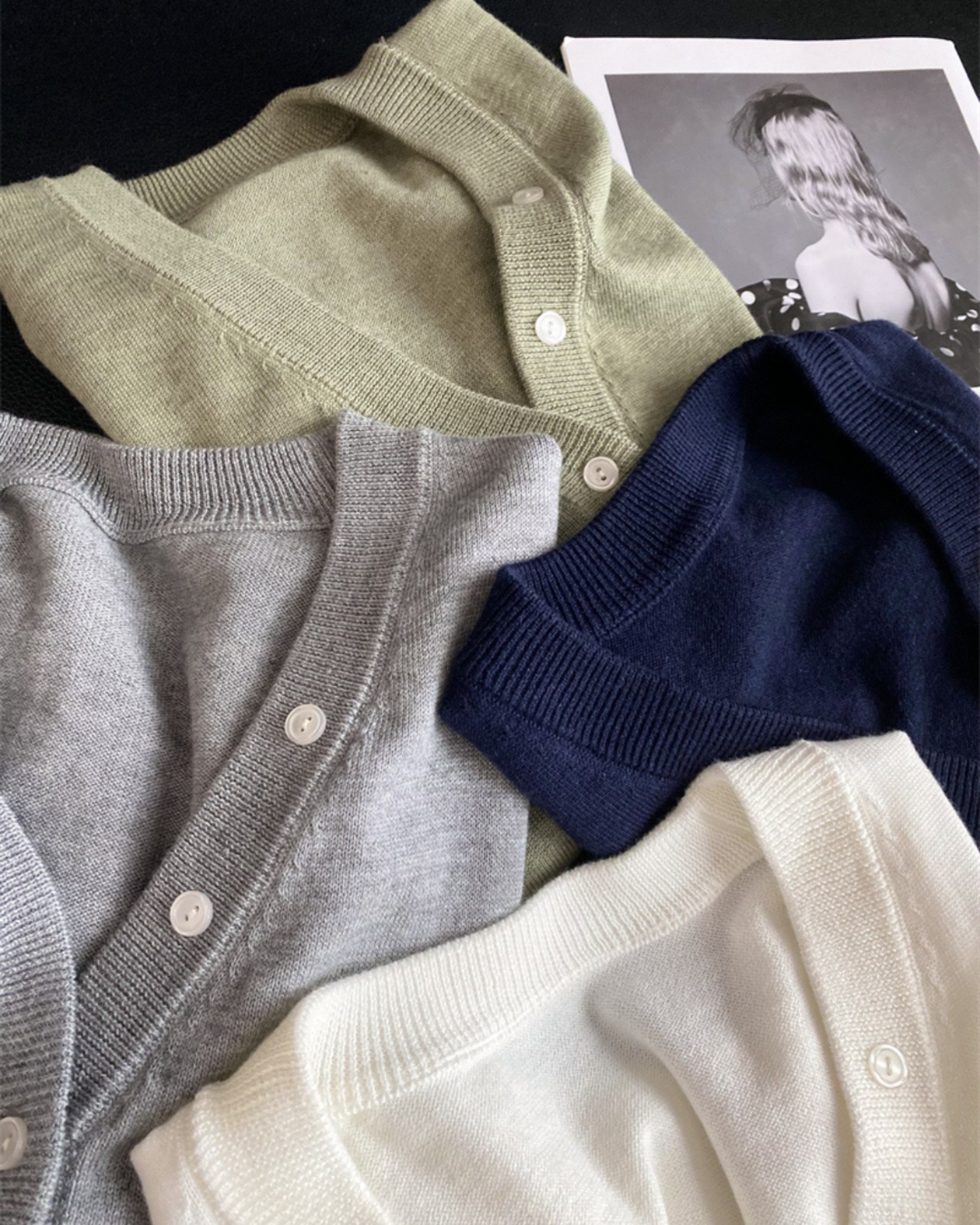 Vネックボタンカーディガン 4color A0691 - 13