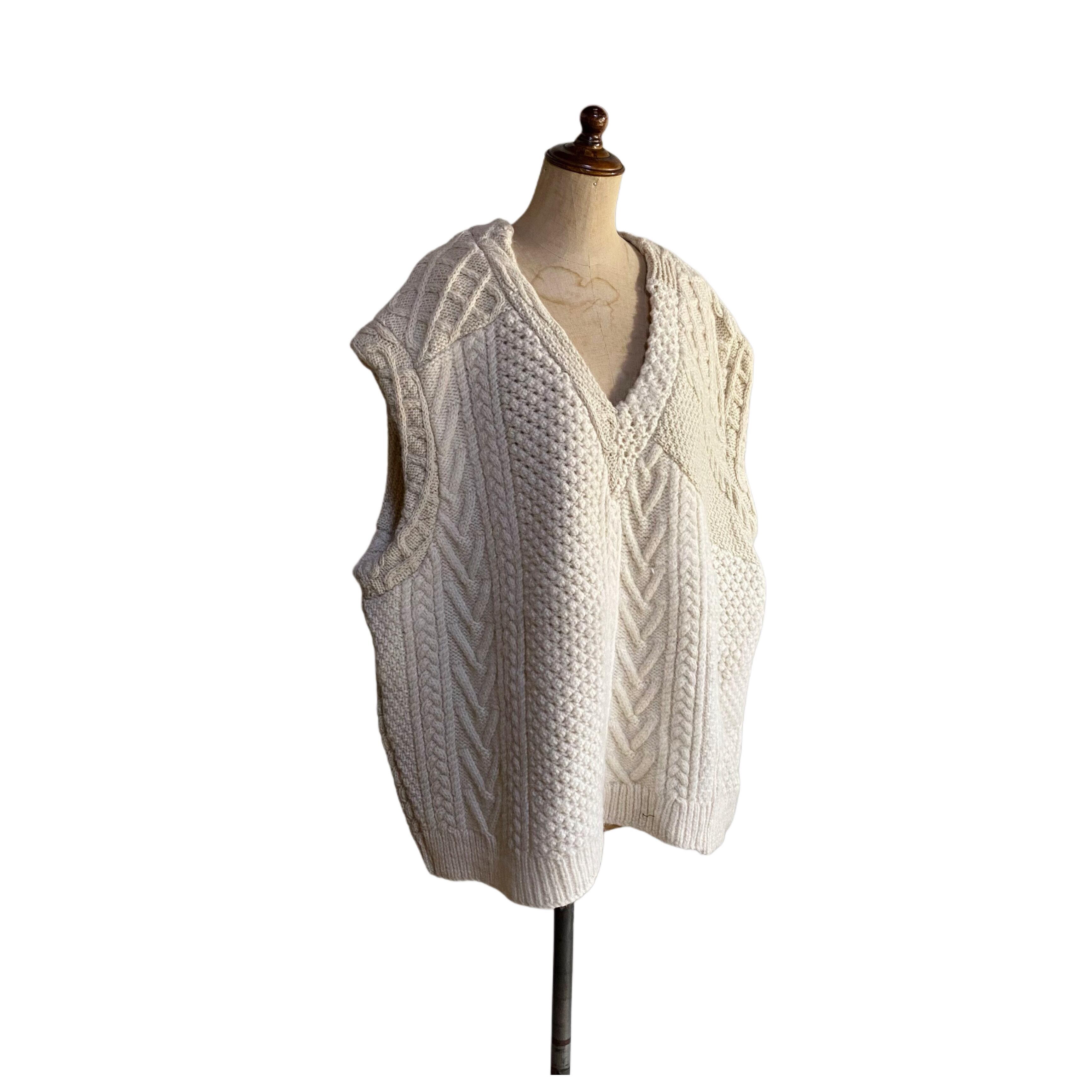 Rebuild fisherman knit V-neck vest
