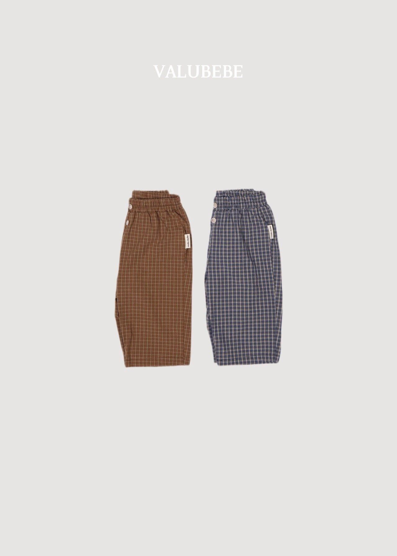 送料無料【予約】/ チェックボタンチノパンツ / valubebe