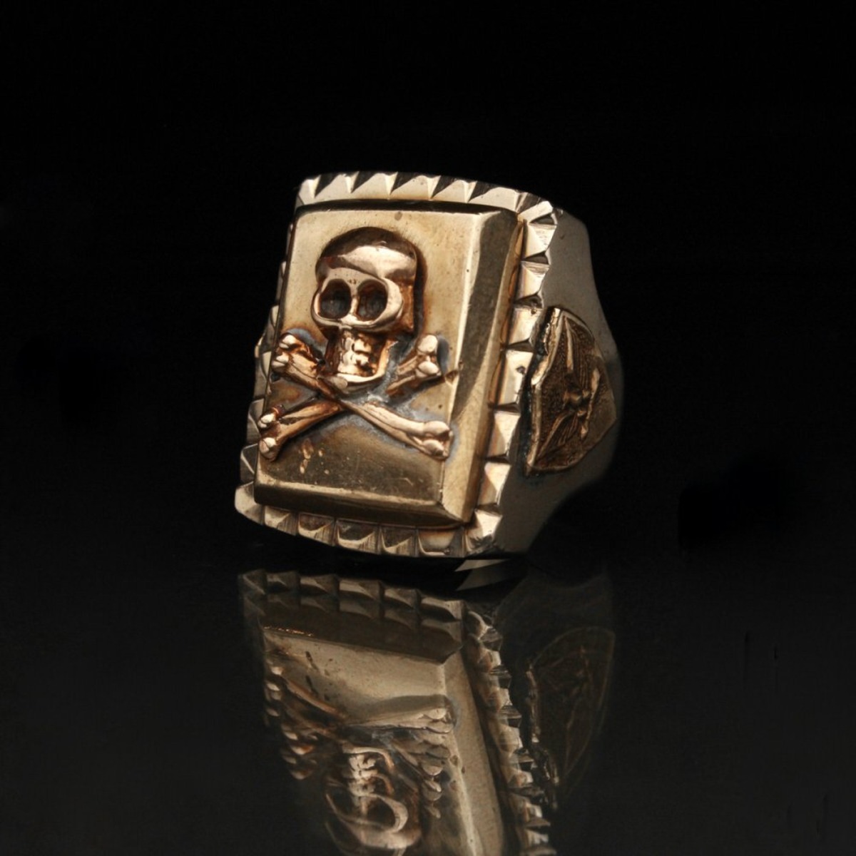 Vintage Mexican Ring Skull [Made in MEXICO - US ARMY] [1950s 